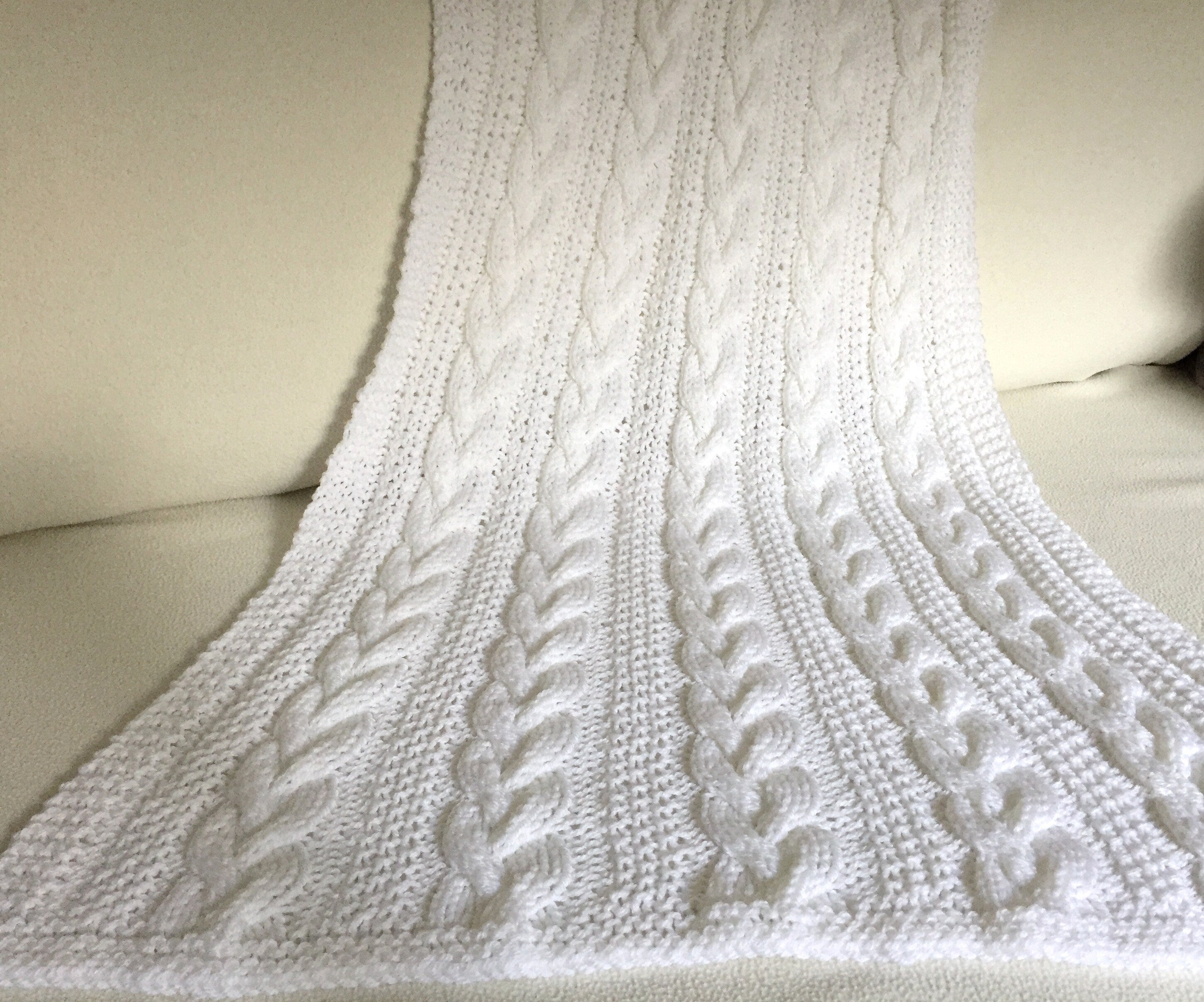 Knitting pattern ~ Braided Cable Baby Blanket ~  ENGLISH ~ PDF Download