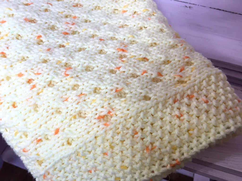Knitting pattern ~ Easy Eyelets Baby Blanket Set  ~ ENGLISH ~ PDF Download