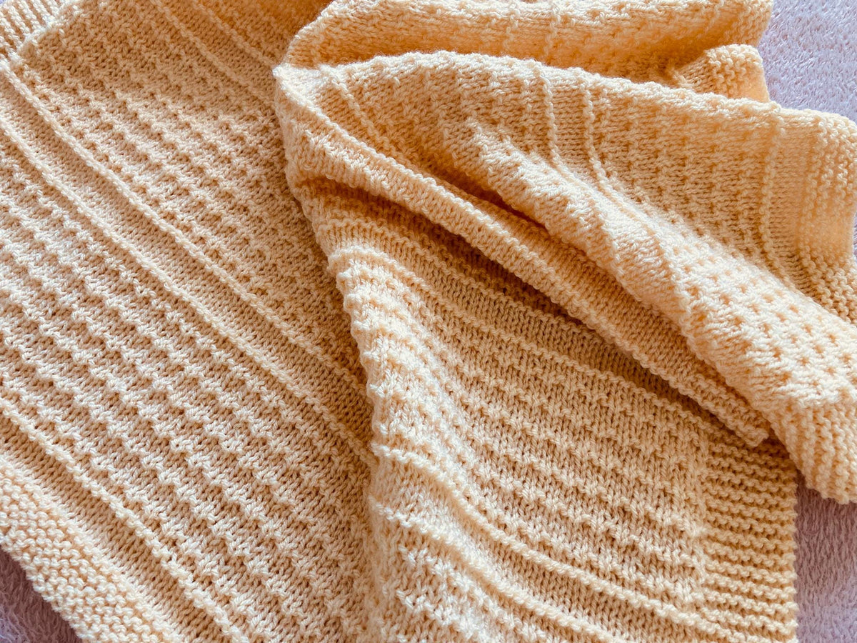 Knitting pattern ~ Idris Baby Blanket in Aran or DK ~ Perfect for beginners ~ ENGLISH ~ PDF Download